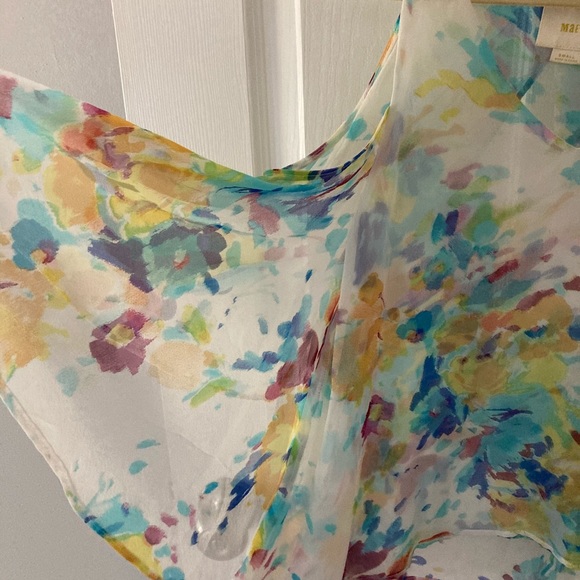 EUC Anthropologie Maeve Silk Open Shoulder Top, Sm - Picture 2 of 5